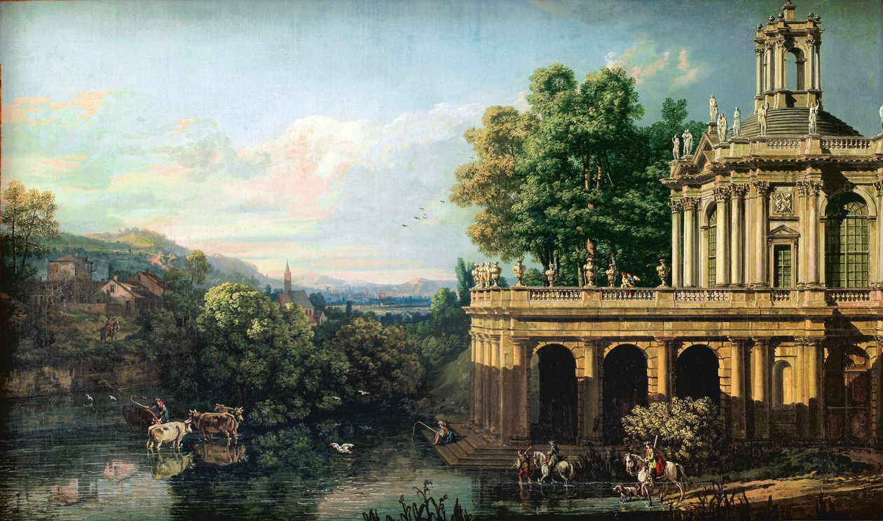 Arkitektonisk nyckfullhet med ett palats av Bernardo Bellotto