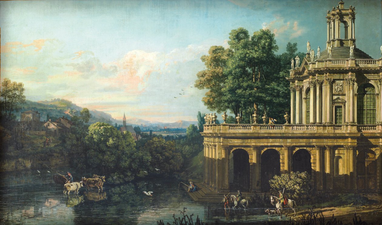 Arkitektonisk nyckfullhet med ett palats av Bernardo Bellotto