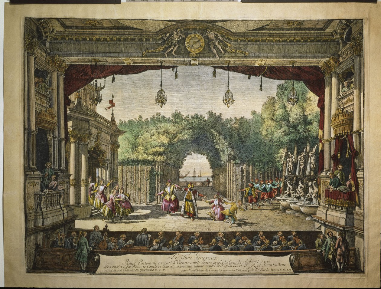 Balett Le Turc Généreux i Wiener Burgtheater, 1758 av Bernardo Bellotto