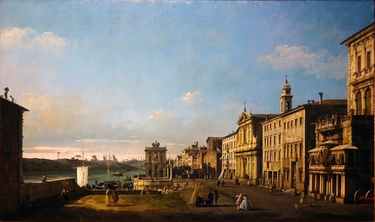 Bernardo Bellotto - Vy över Via di Ripetta i Rom, 1742-1744 av Bernardo Bellotto
