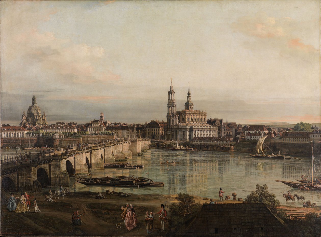 Utsikt över Dresden av Bernardo Bellotto