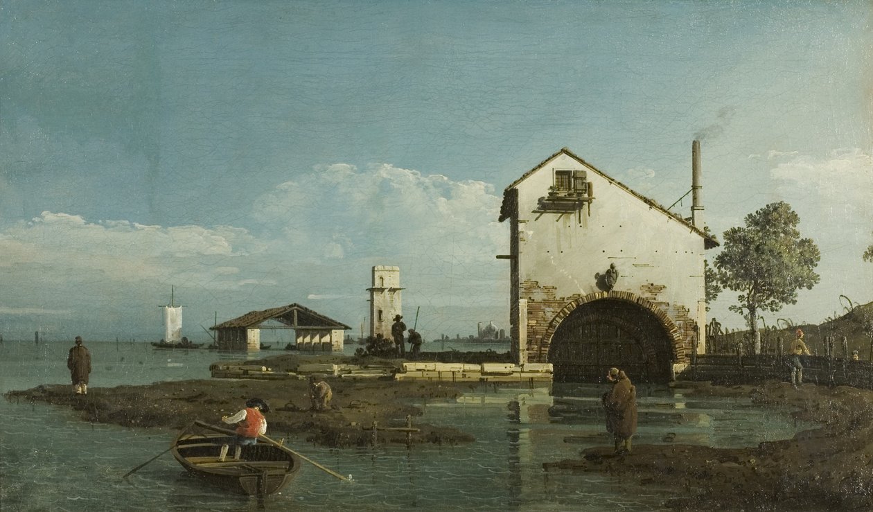 Capriccio, The Lagoon, ca 1743 (olja på duk) av Bernardo Bellotto