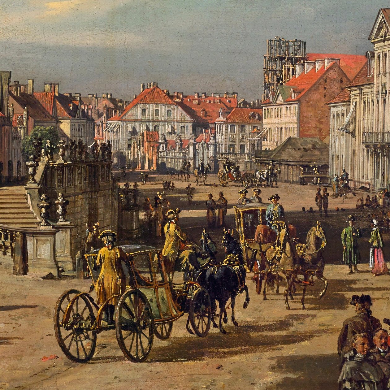 Heliga korsets kyrka i Warszawa (detalj) av Bernardo Bellotto