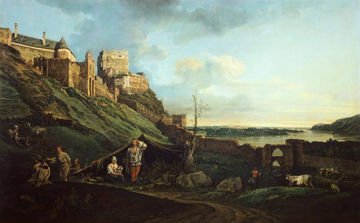Devin Castle, av Bernardo Bellotto, känd som Canaletto (1721-1780) av Bernardo Bellotto