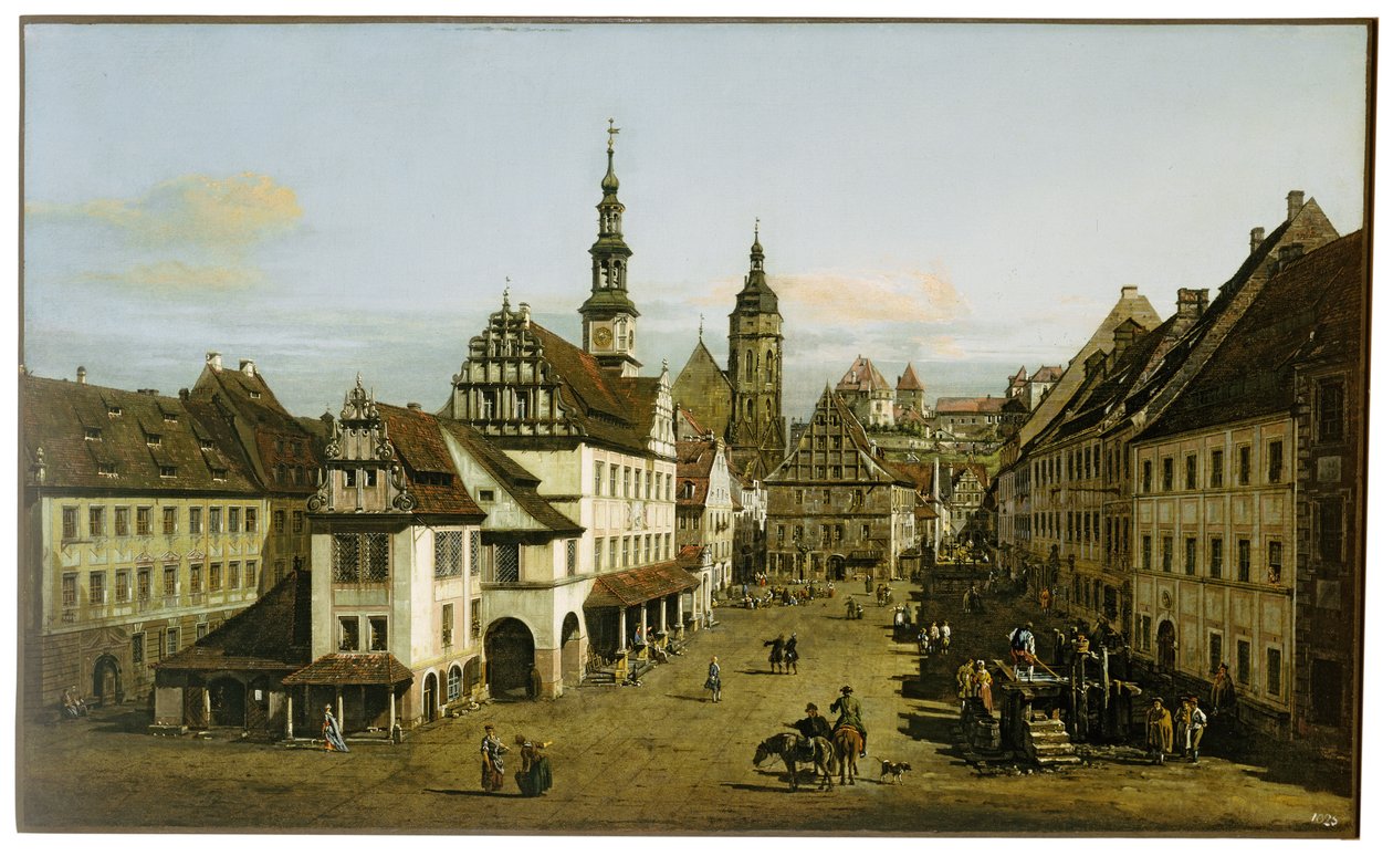 Tyska: Städtebild (Marknadsplatsen i Pirna) Marknadsplatsen i Pirna av Bernardo Bellotto