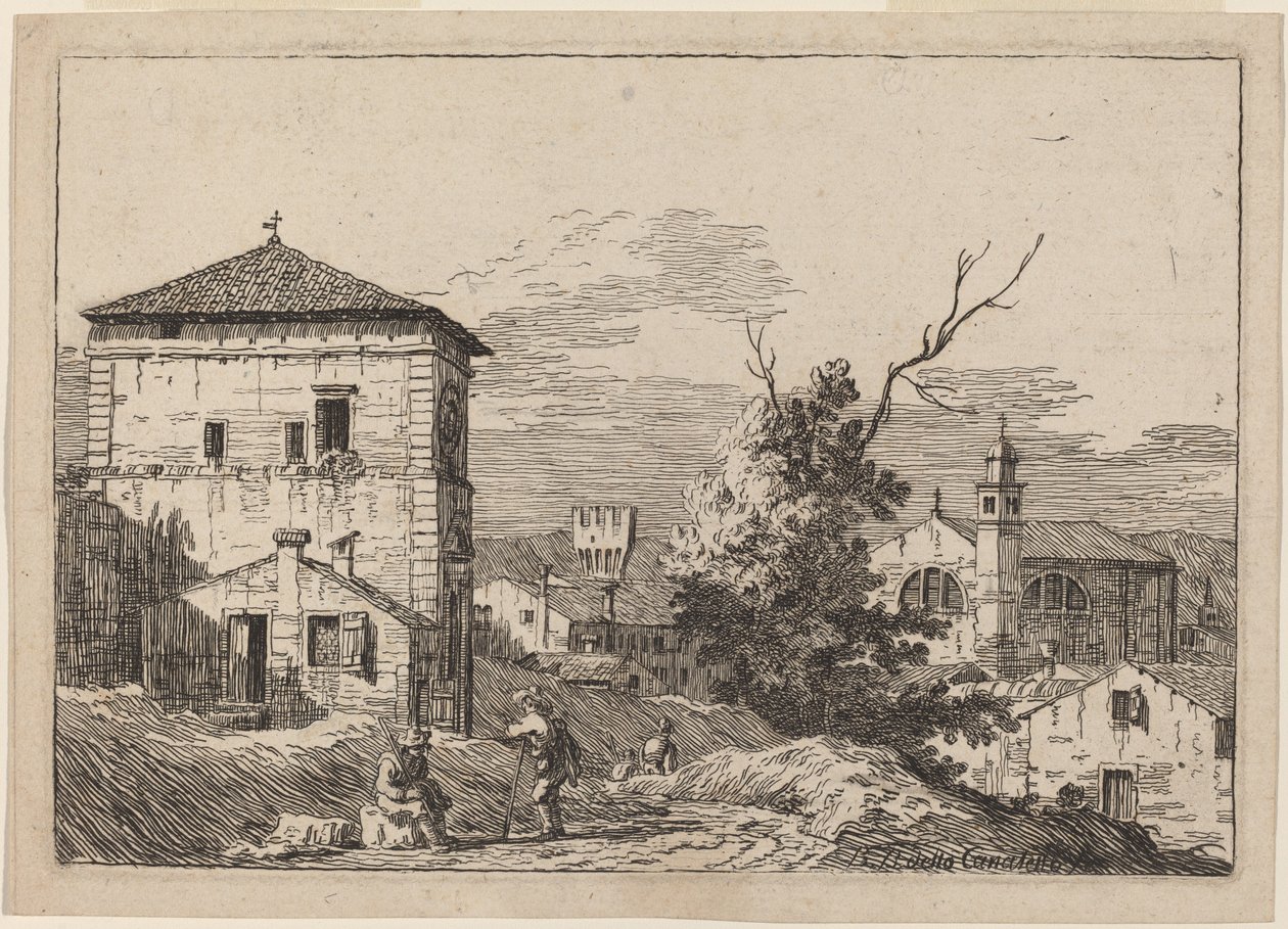 Landskap med ett dött träd av Bernardo Bellotto