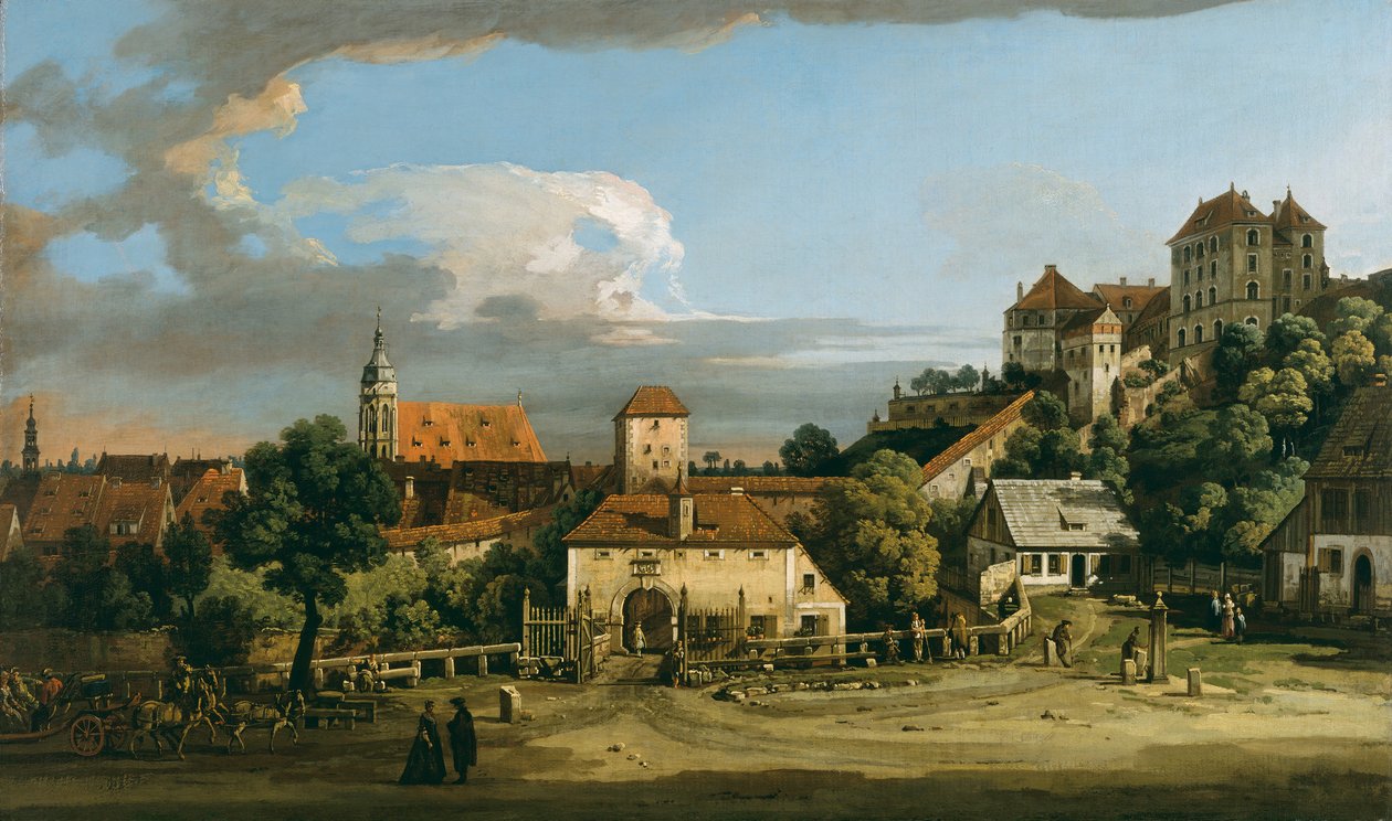 Pirna: Obertorn från söder, mitten av 1750-talet. av Bernardo Bellotto