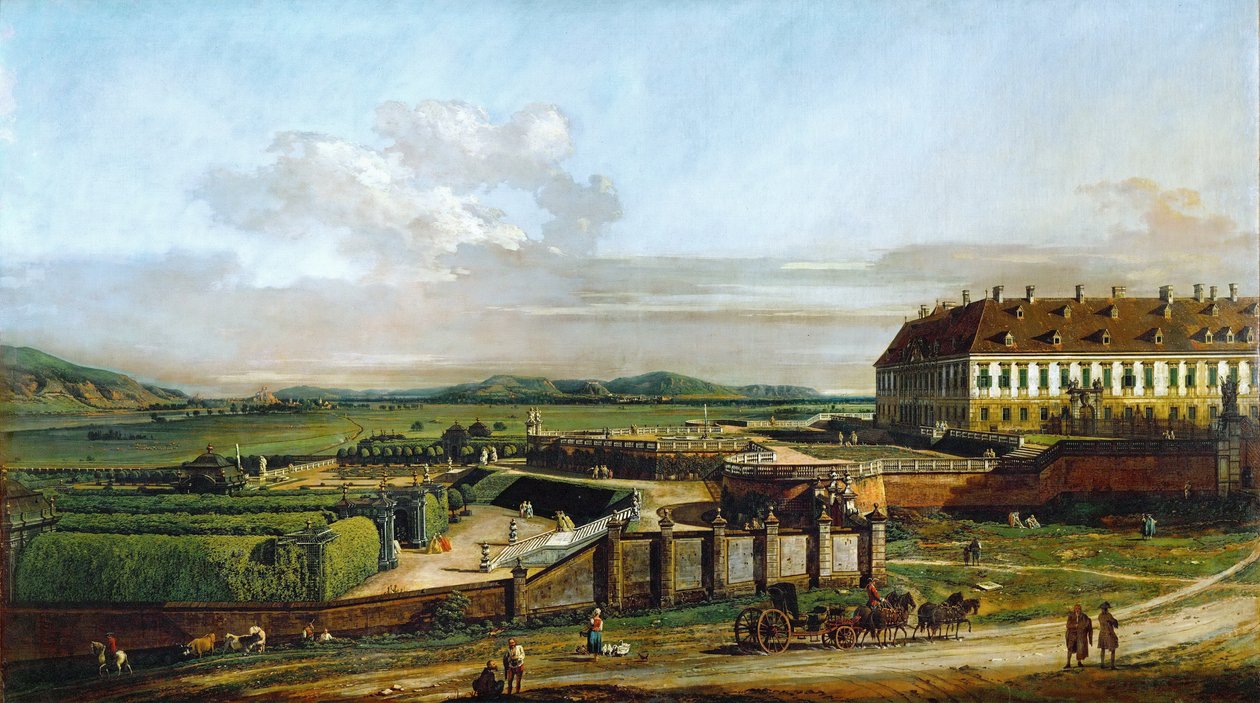 Slottet Schlosshof sett från norr av Bernardo Bellotto