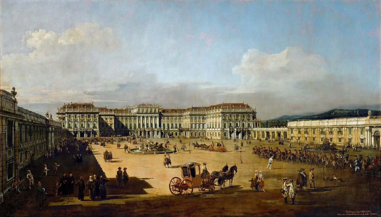 Slottet Schönbrunn sett från framsidan, mellan 1758 och 1761 av Bernardo Bellotto