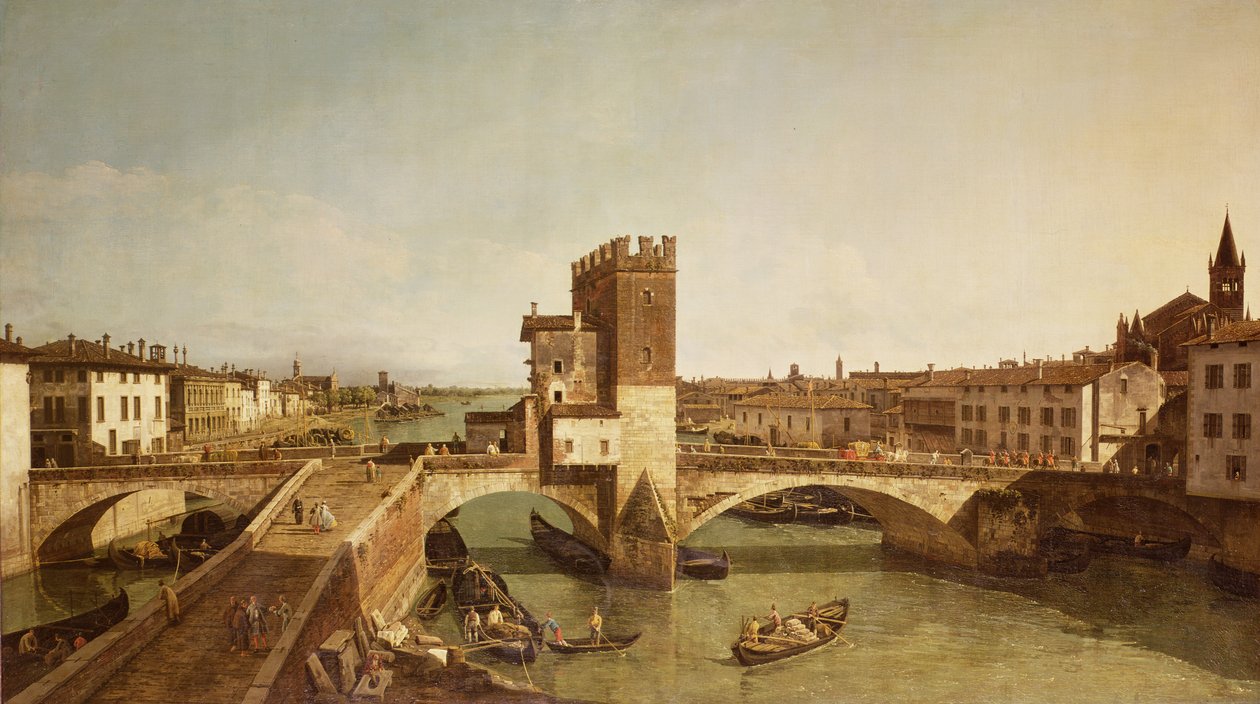 Bron vid Delle Navi, Verona av Bernardo Bellotto