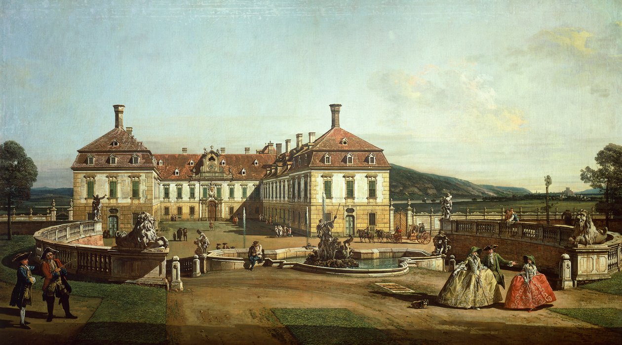 Det kejserliga slottet Schlosshof från trädgårdssidan av Bernardo Bellotto