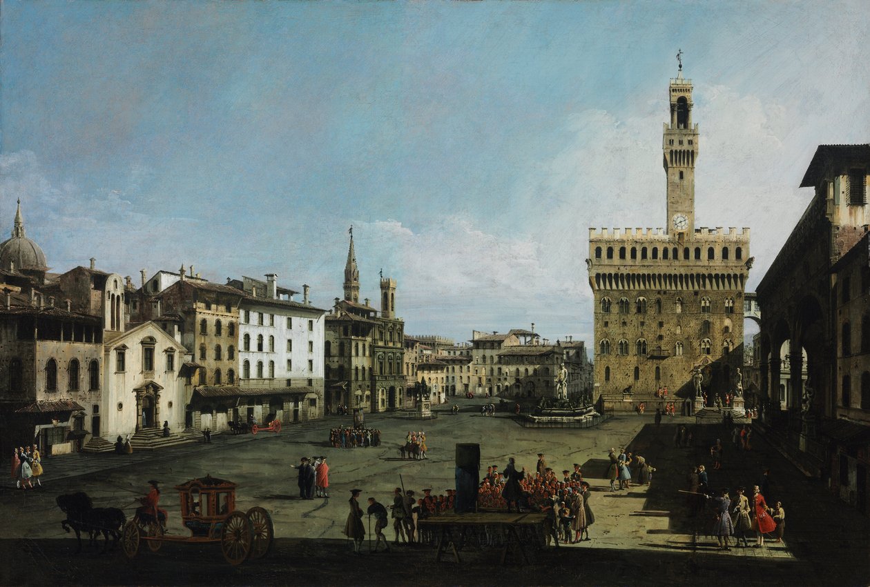 Piazza della Signoria i Florens, 1742 av Bernardo Bellotto