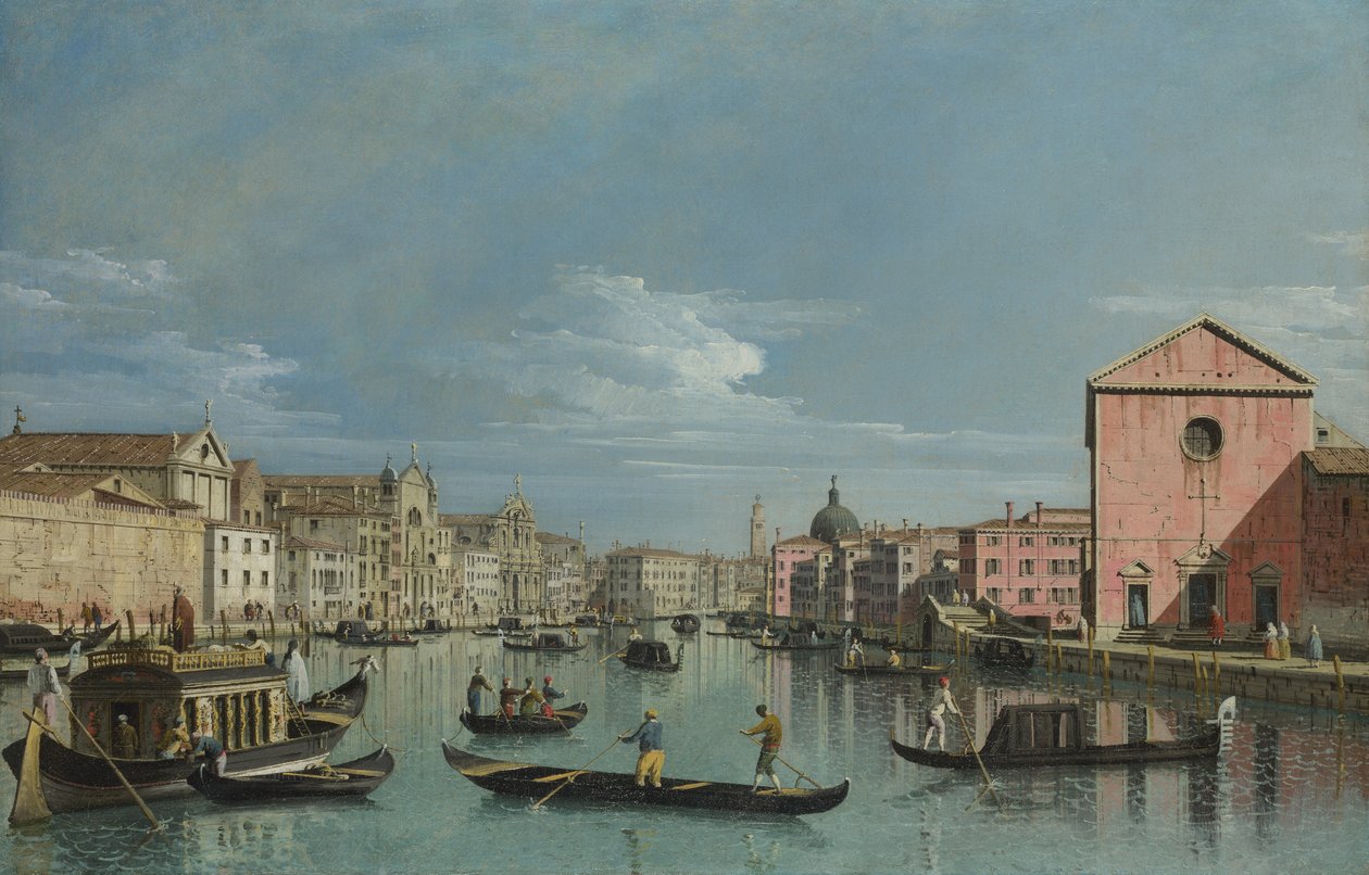Venedig. Upper Reaches av Canal Grande mot Santa Croce, 1740-talet av Bernardo Bellotto