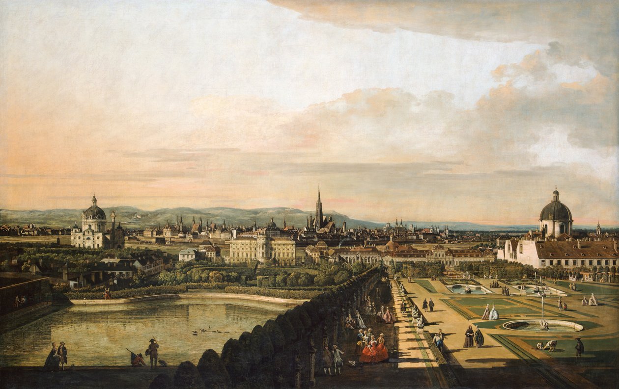Vienna Viewed from the Belvedere Palace av Bernardo Bellotto