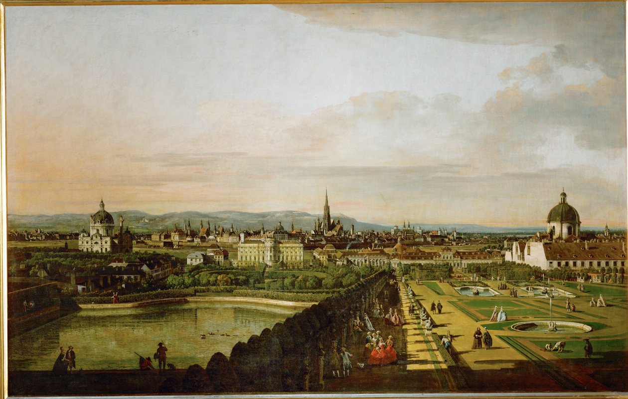 Wien sett från Belvedere ... (olja på duk) av Bernardo Bellotto