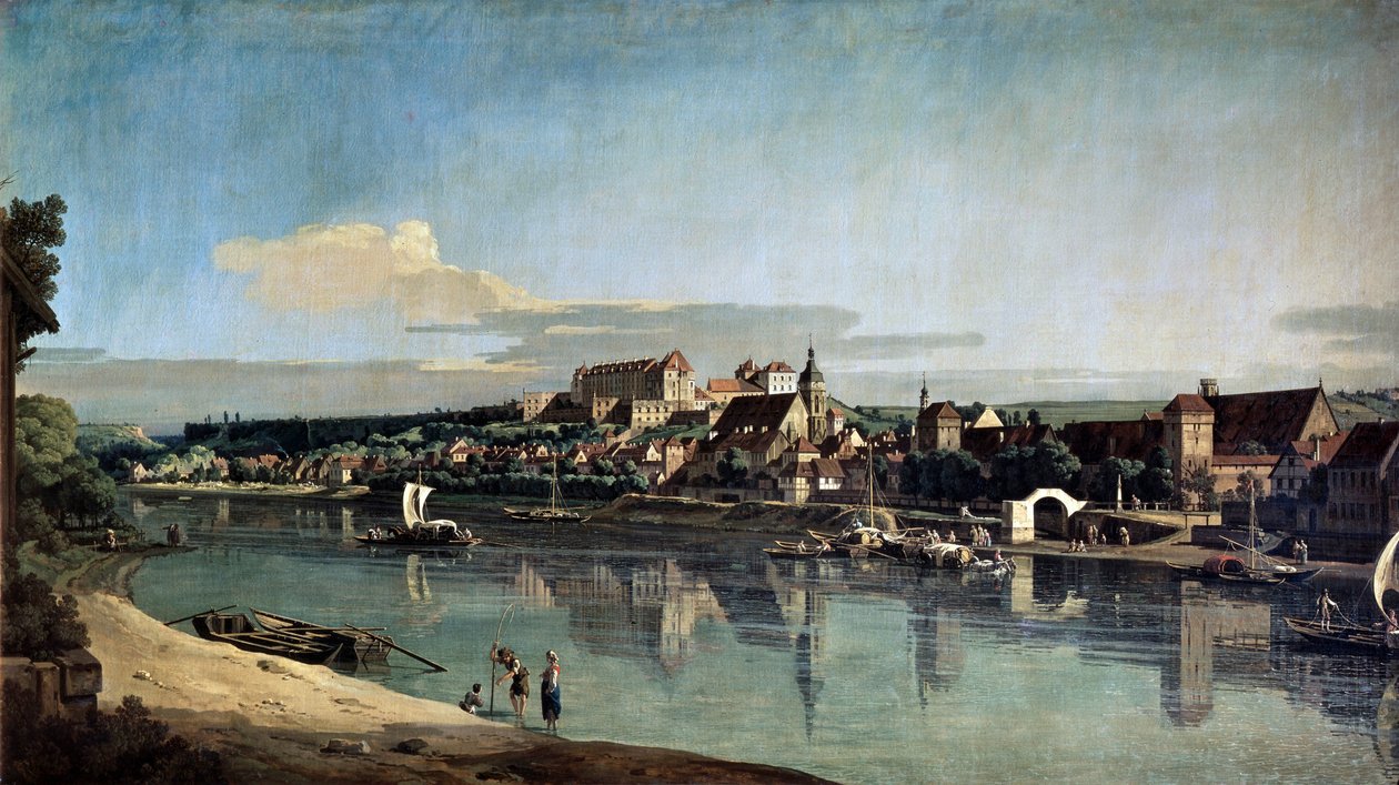 Utsikt över Pirna från Elbes högra strand, c1753 av Bernardo Bellotto