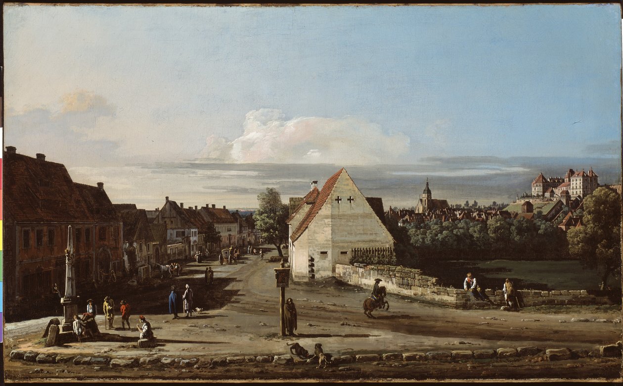Utsikt över Pirna med fästningen Sonnenstein, 1755-65 av Bernardo Bellotto