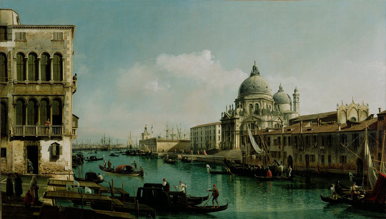 Utsikt över Canal Grande och Punta della Dogana, ca 1743 av Bernardo Bellotto