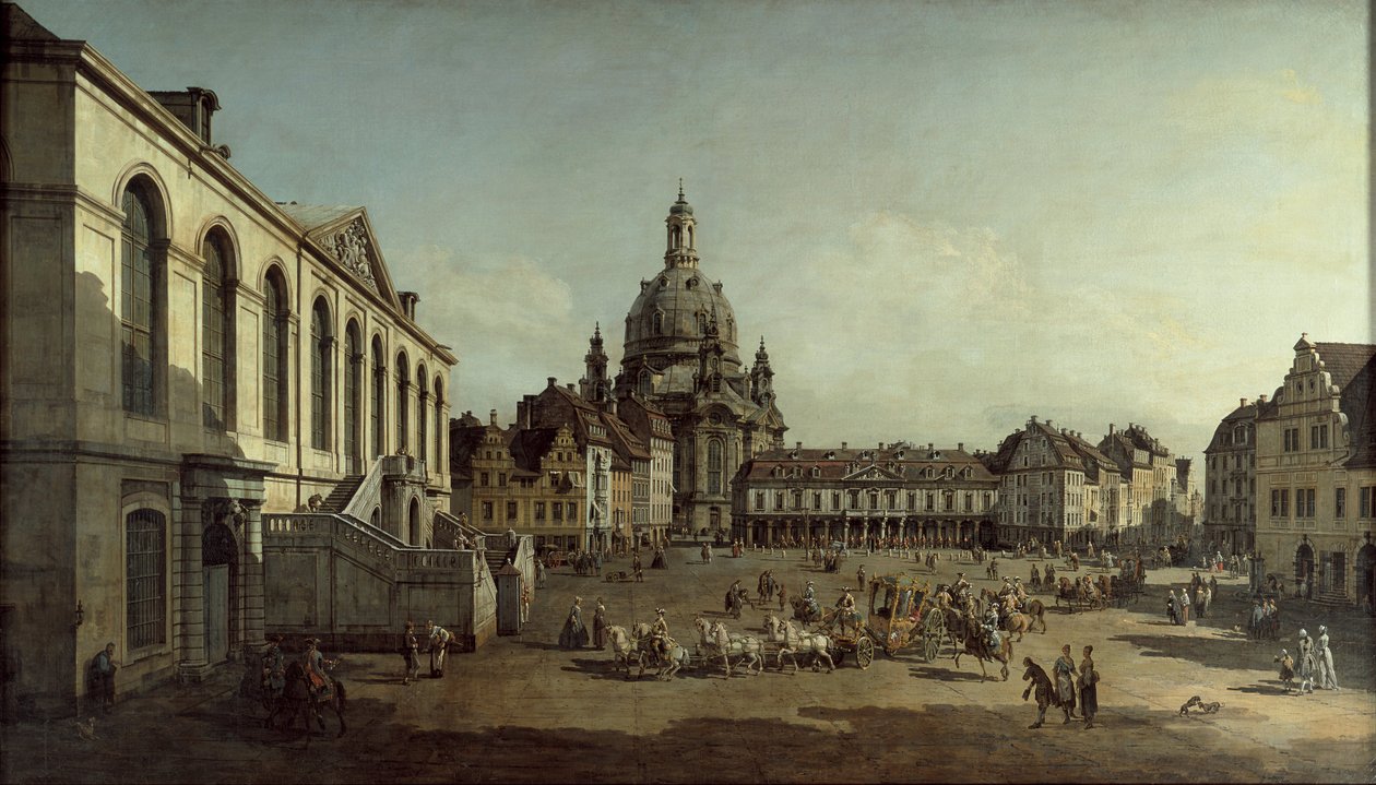 Utsikt över Neumarkt i Dresden från Judenhofe, 1749 av Bernardo Bellotto