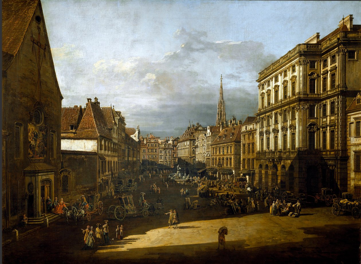 Utsikt över mjölmarknaden i Wien Målning av Bernardo Bellotto (1720-1780) 1760 Sön. 116x155 cm Wien, Kunsthistorisches Museum av Bernardo Bellotto