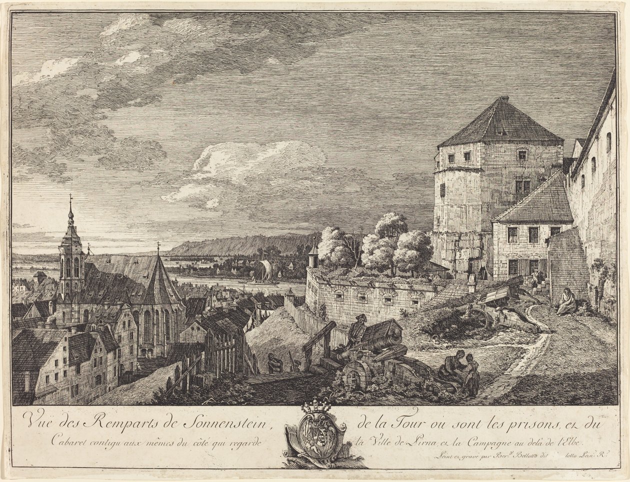 Utsikt över Sonnensteins vallar av Bernardo Bellotto