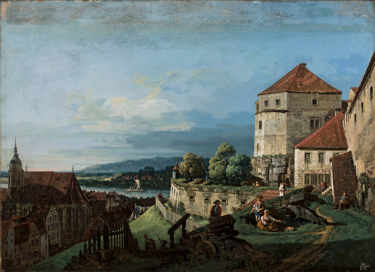 Utsikt över Pirna i Sachsen av Bernardo Bellotto
