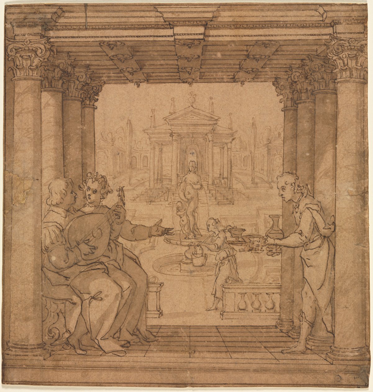 Illustration från Torquato Tassos Gerusalemme Liberata, 1586-1590. av Bernardo Castello