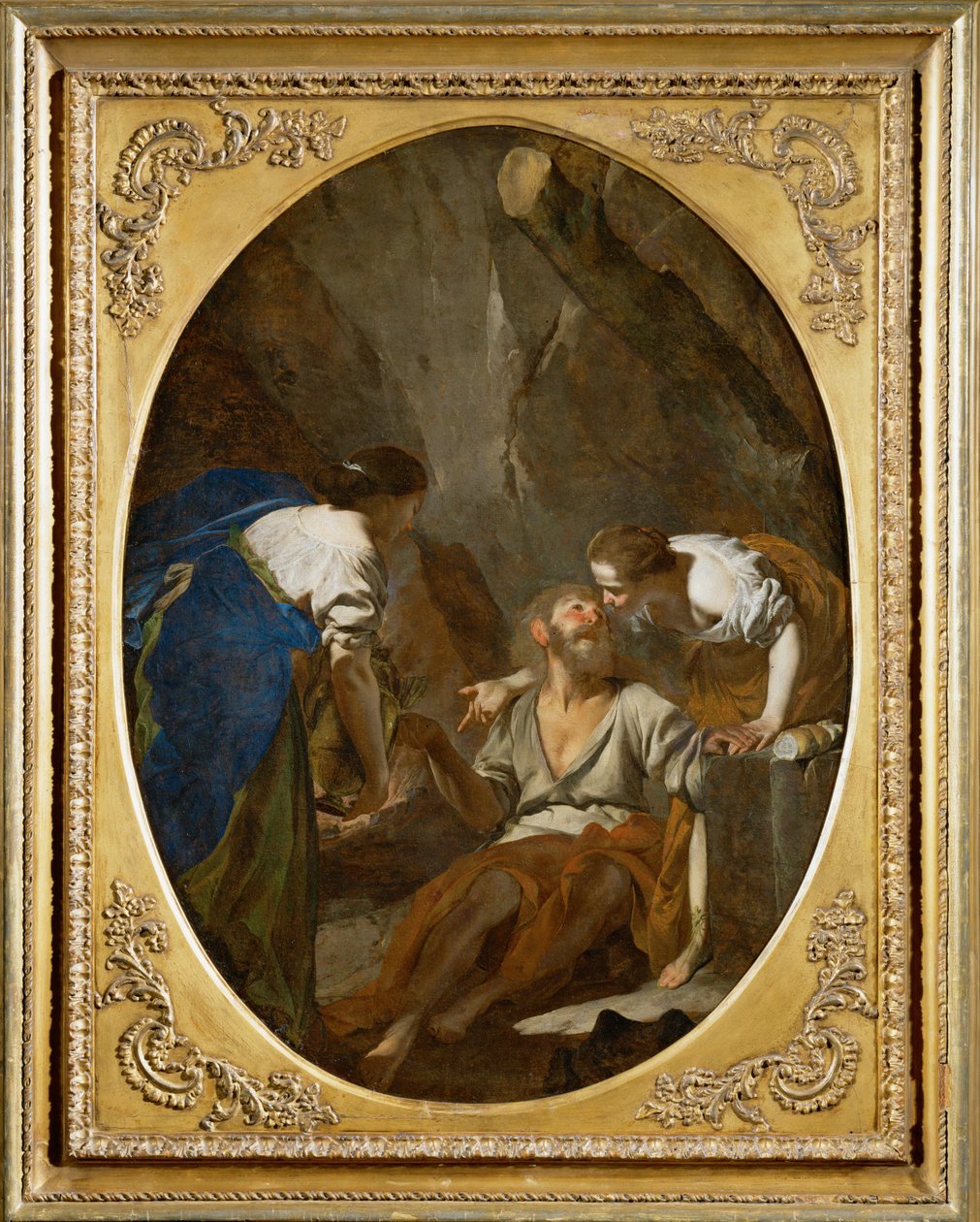 Loth et ses filles - Loth och hans döttrar ... av Bernardo Cavallino