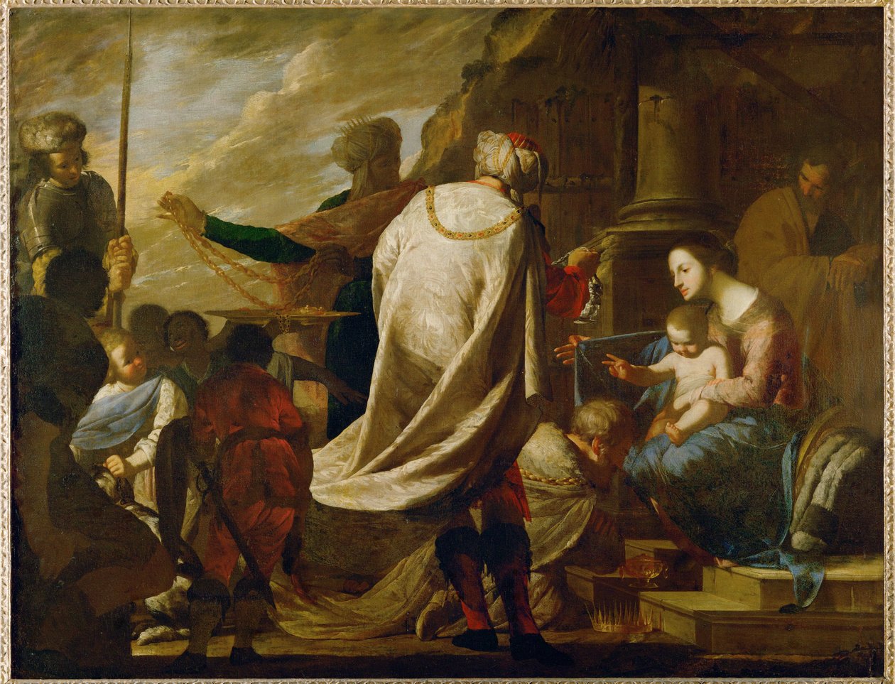 De vises tillbedjan ... (målning på duk) av Bernardo Cavallino