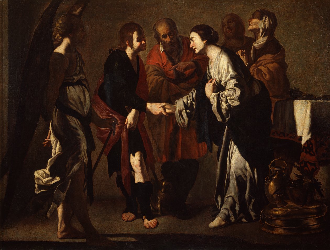 Trolovningen av Tobias och Sara (olja på duk) av Bernardo Cavallino