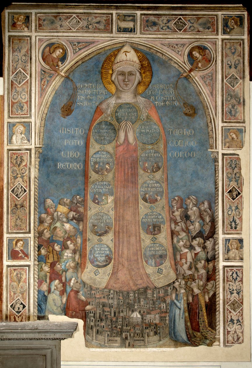 Madone de la Misericorde - Madonna of Mercy (Madonna of Mercy) av Daddi, Bernardo (1290-1350) av Bernardo Daddi