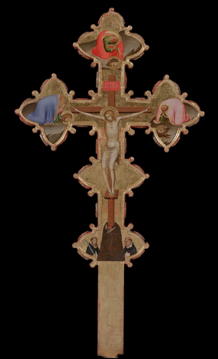 Bärbar, dubbelsidig kors ago, 1335-1340 av Bernardo Daddi
