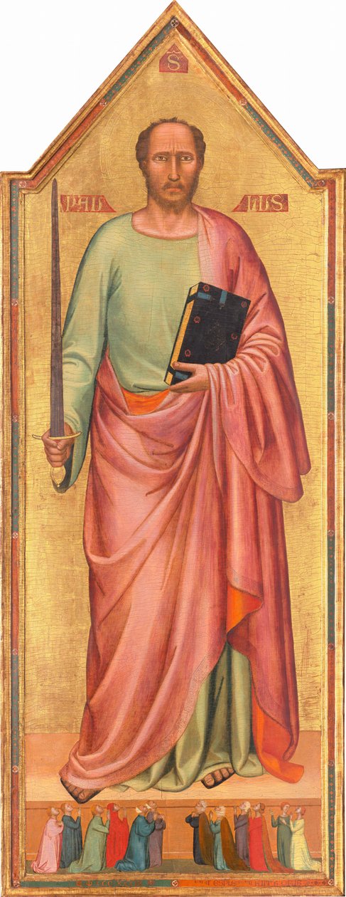 Saint Paul och en grupp av tillbedjare, 1333. av Bernardo Daddi