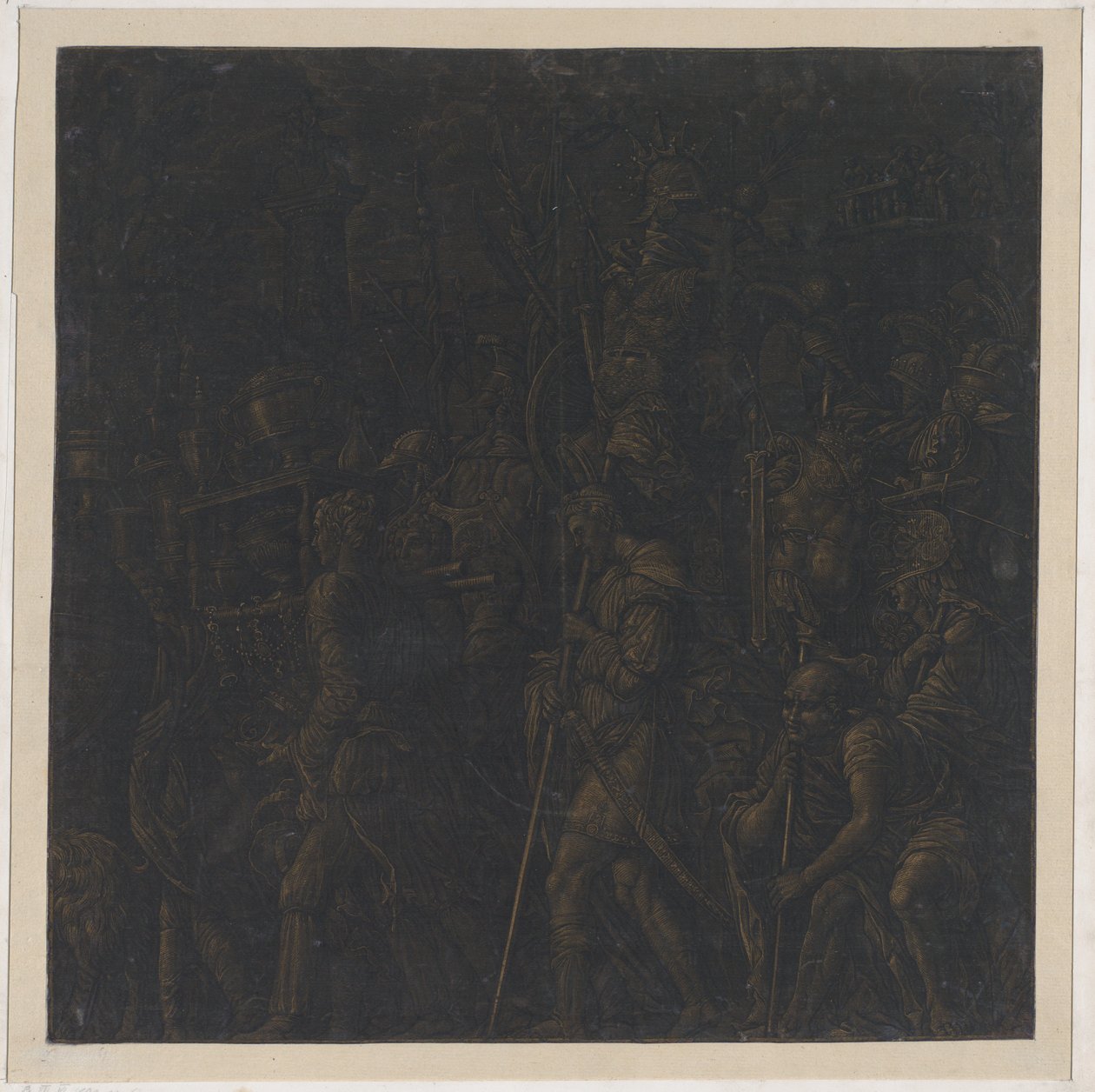 Blad 8 från Caesars triumfer, efter Mantegna, 1599. av Bernardo Malpizzi