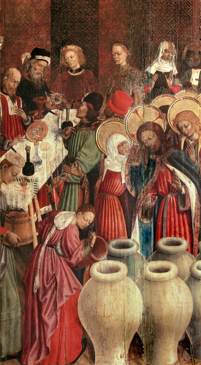 Transfigurationens altartavla, detalj av bröllopet i Kana av Bernardo Martorell