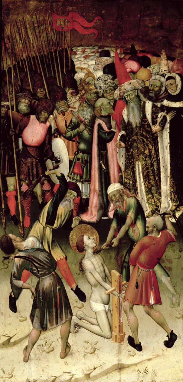 Förföljelsen av St. George. c.1435 (olja på panel) av Bernardo Martorell