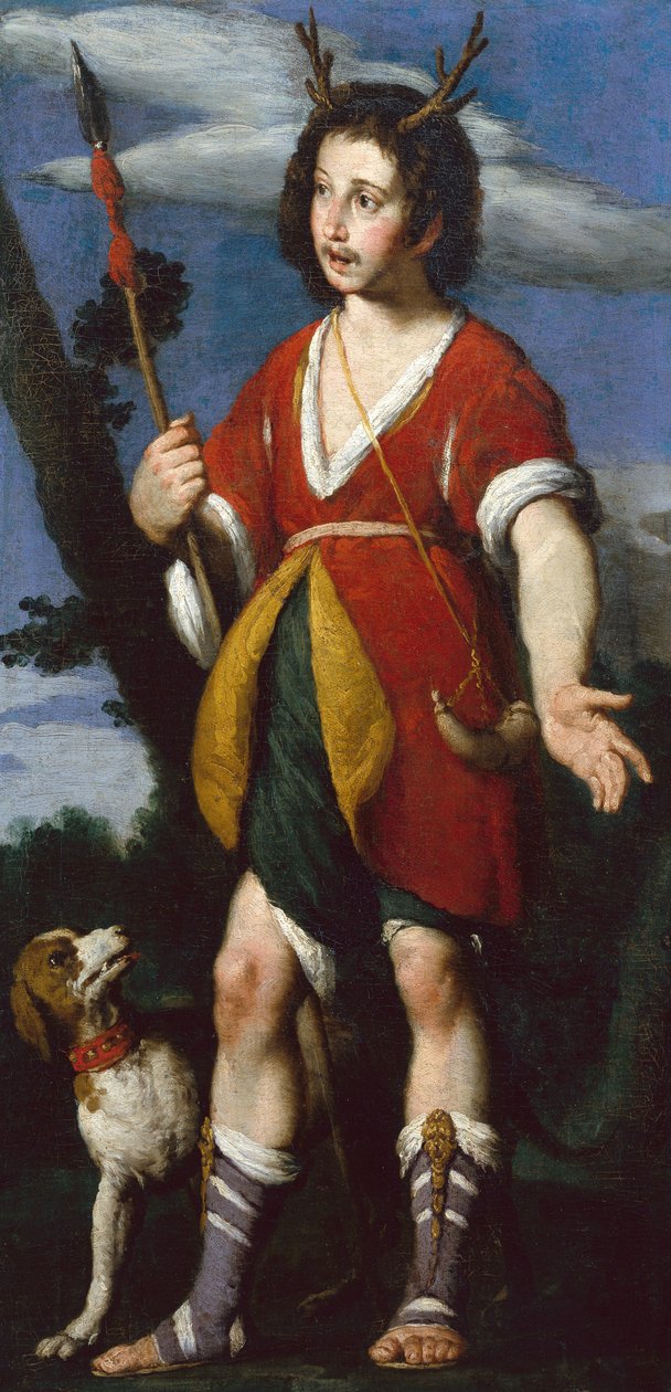 Actaeon (olja på duk) av Bernardo Strozzi