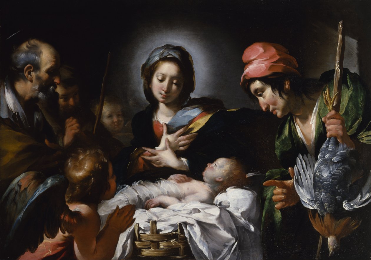 Tillbedjan av herdarna, ca 1615 (olja på duk) av Bernardo Strozzi