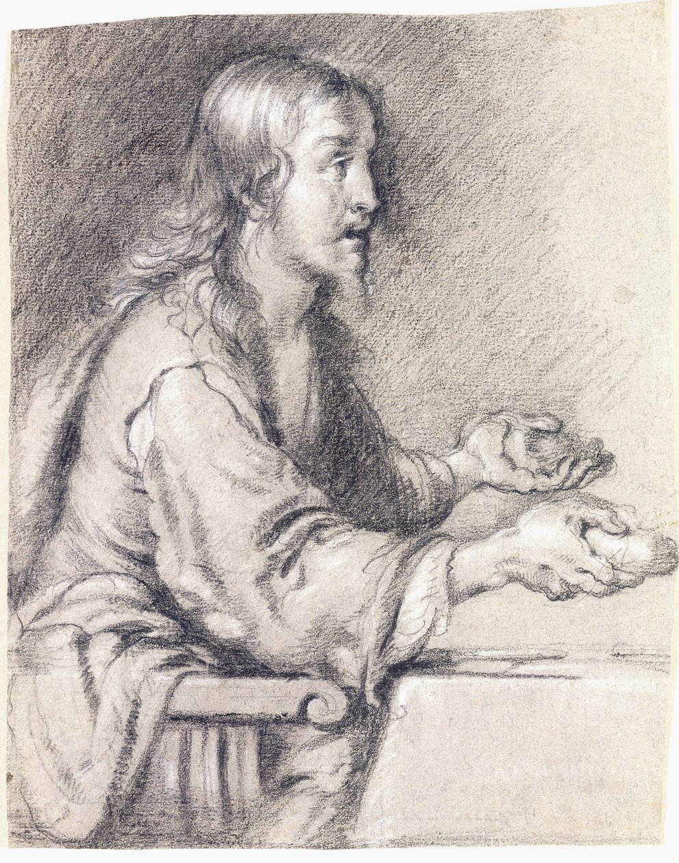 Kristus i Emmaus presenterar brödet av Bernardo Strozzi
