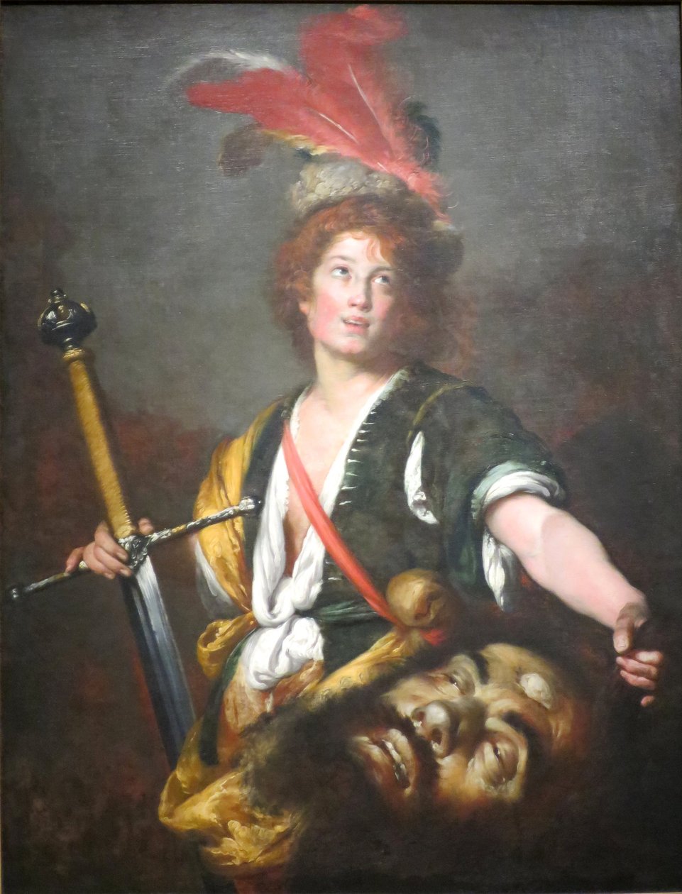 David med Goliat-huvudet av Bernardo Strozzi