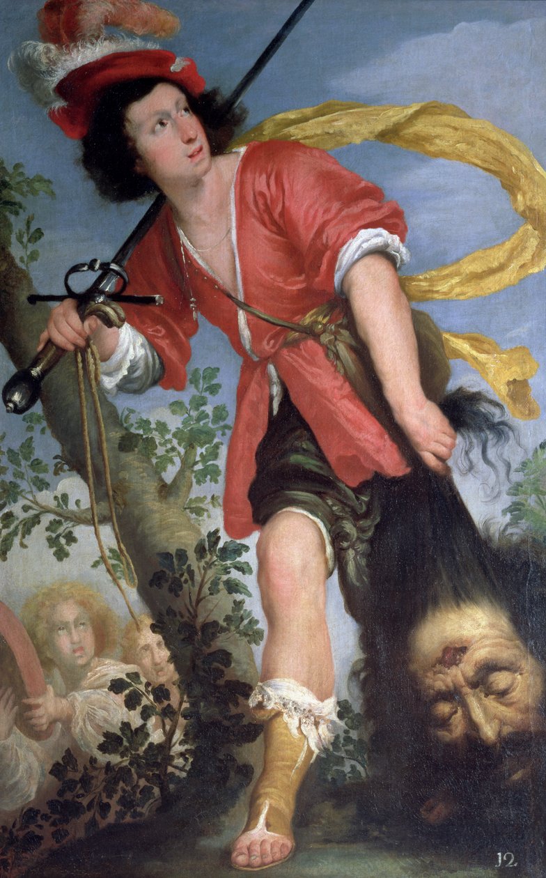 David med Goliats huvud av Bernardo Strozzi