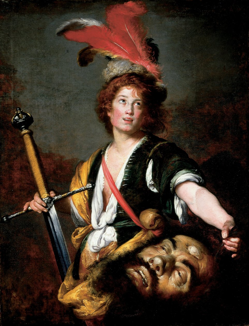 David med chefen för Goliat av Bernardo Strozzi