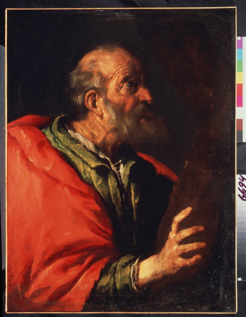 Huvudet för en gammal man, aposteln Petrus? av Bernardo Strozzi