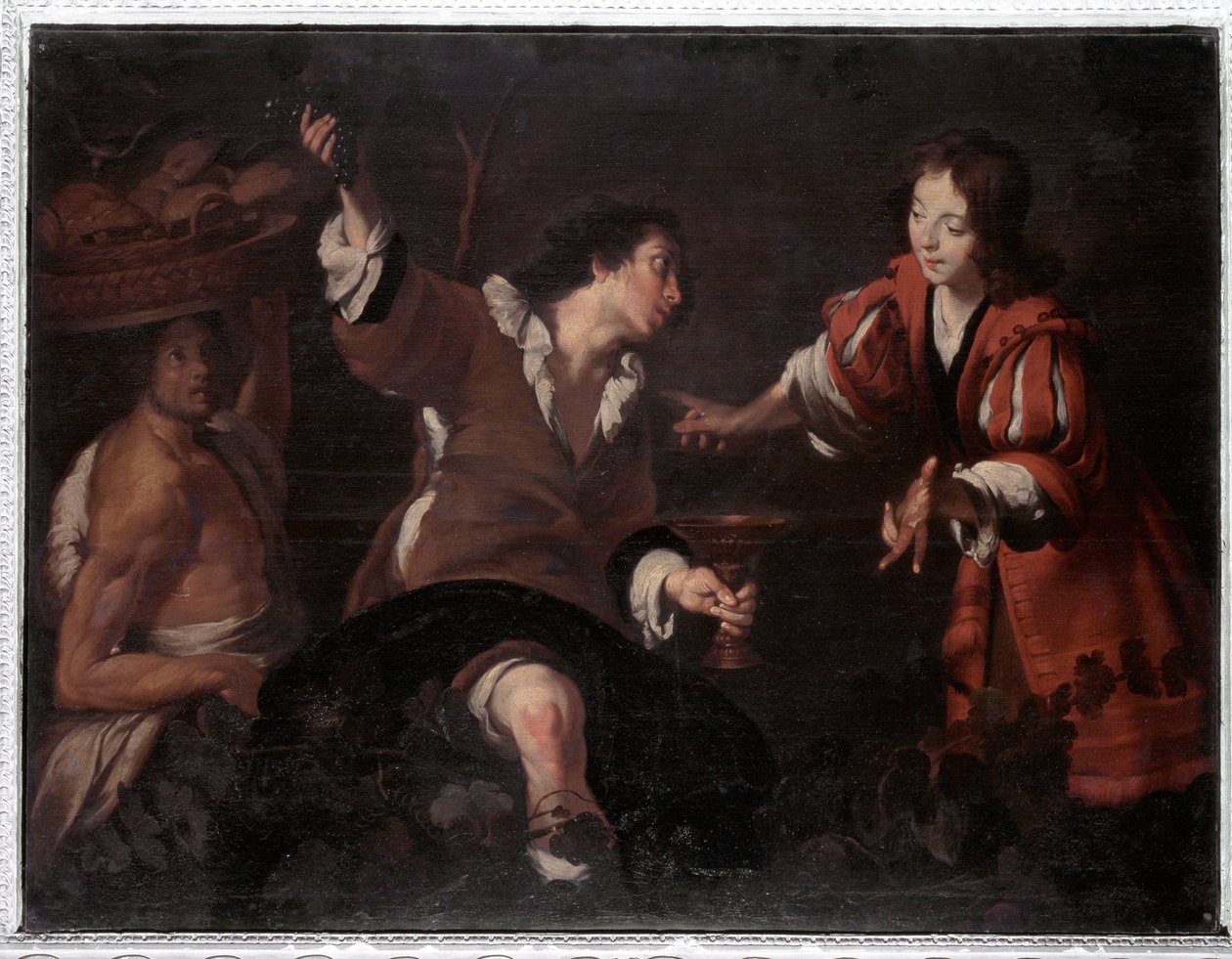 Joseph tolkar drömmarna (olja på duk av Bernardo Strozzi