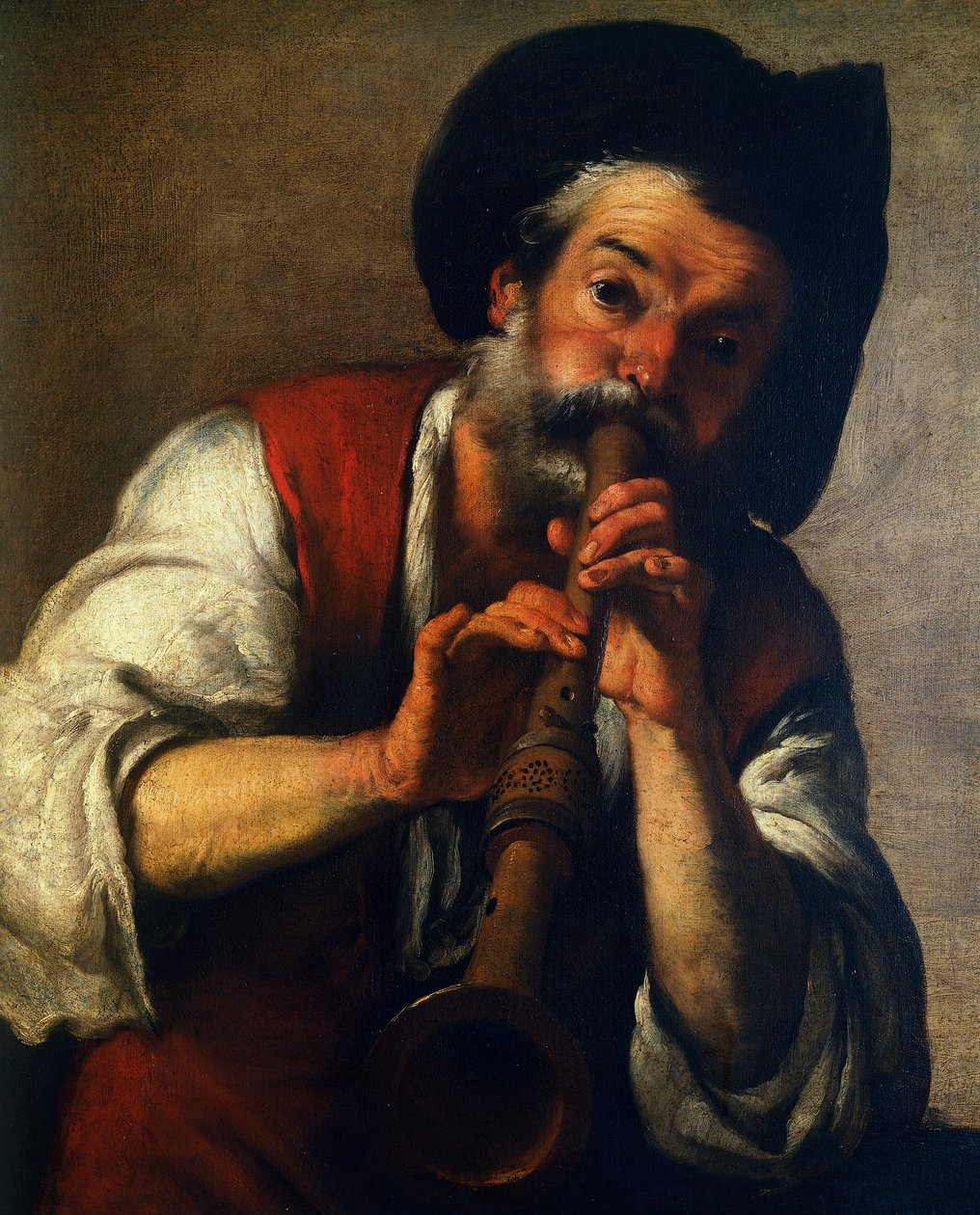 Piper, av Bernardo Strozzi (1581-1644), olja på duk, 73x61 cm. Italien av Bernardo Strozzi
