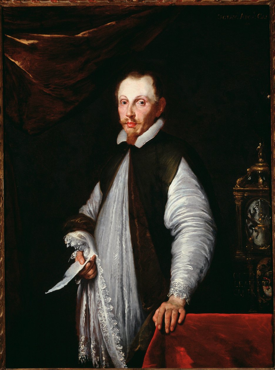 Porträtt av kardinal Ottaviano Raggi (olja på duk av Bernardo Strozzi