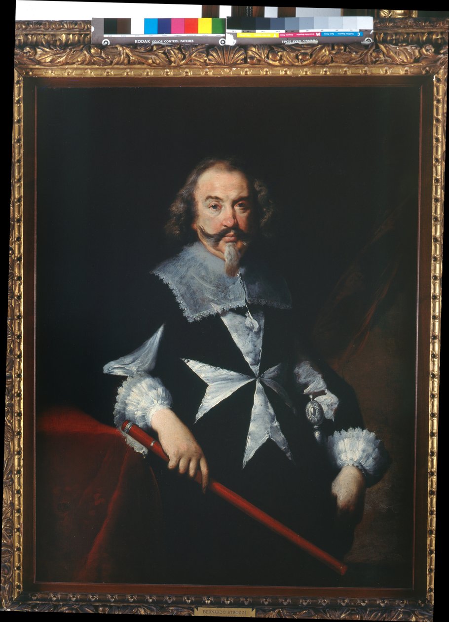 Porträtt av en riddare av Malta (Scipione Papafava?), c.1629 (olja på duk) av Bernardo Strozzi