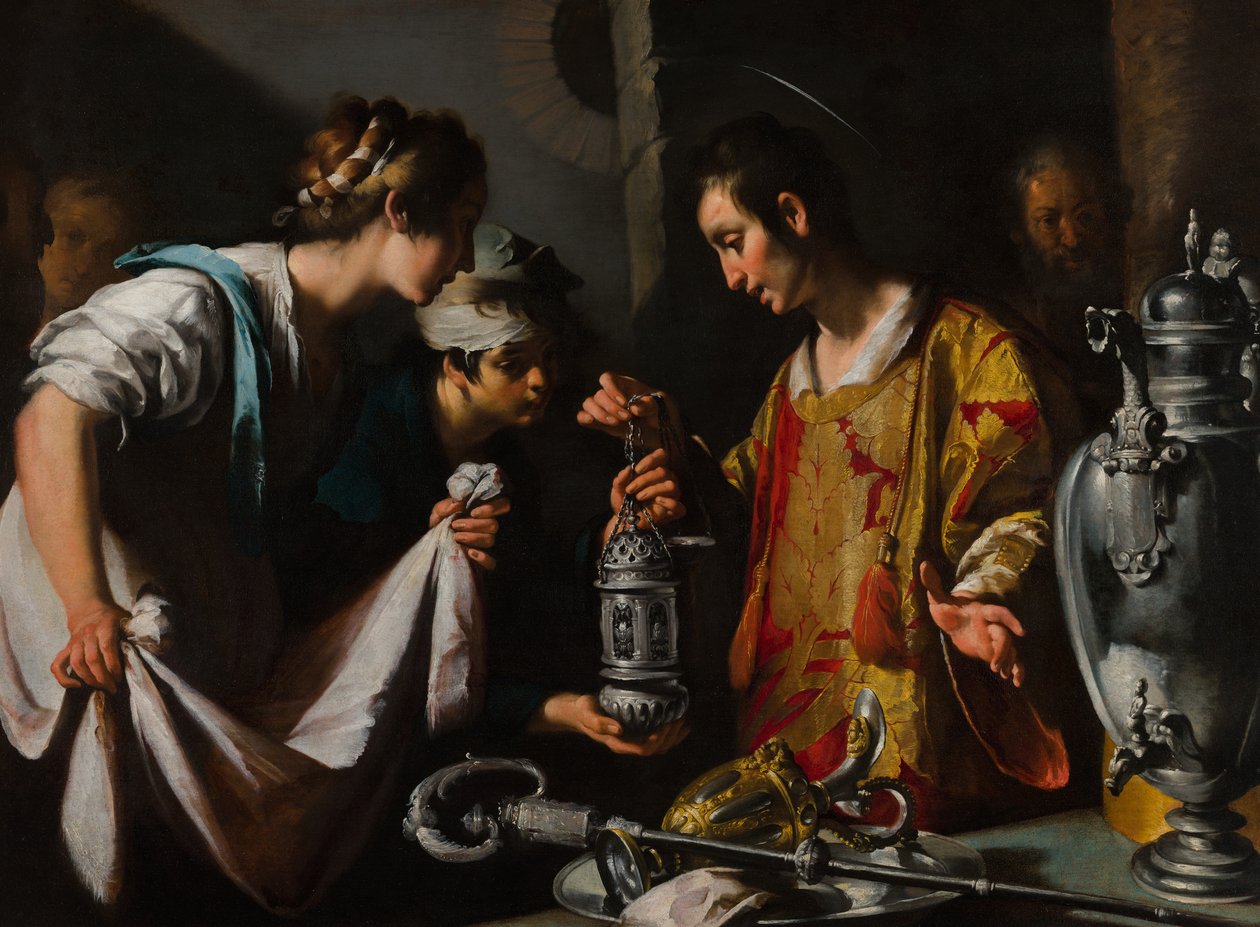 Sankt Laurentius delar ut kyrkans rikedomar av Bernardo Strozzi
