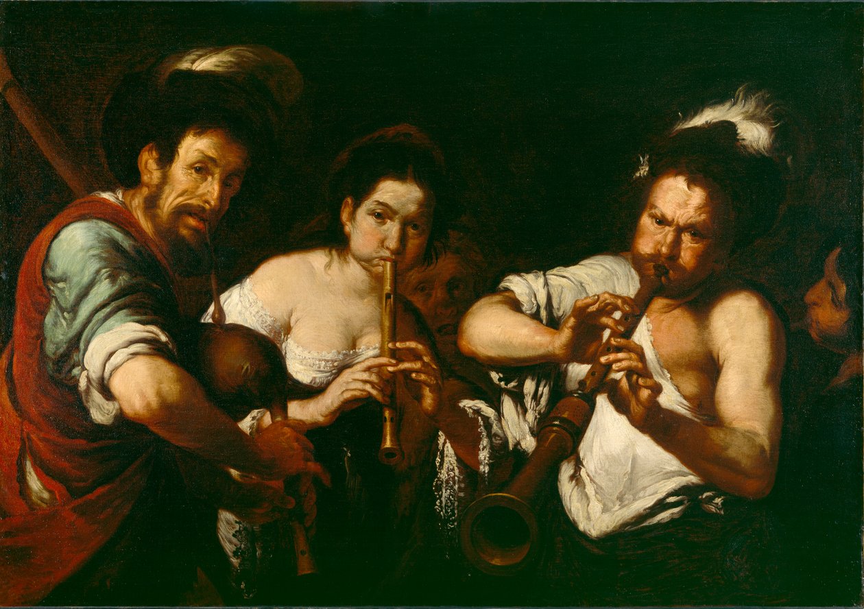 Gatumusikanter, ca 1630 av Bernardo Strozzi