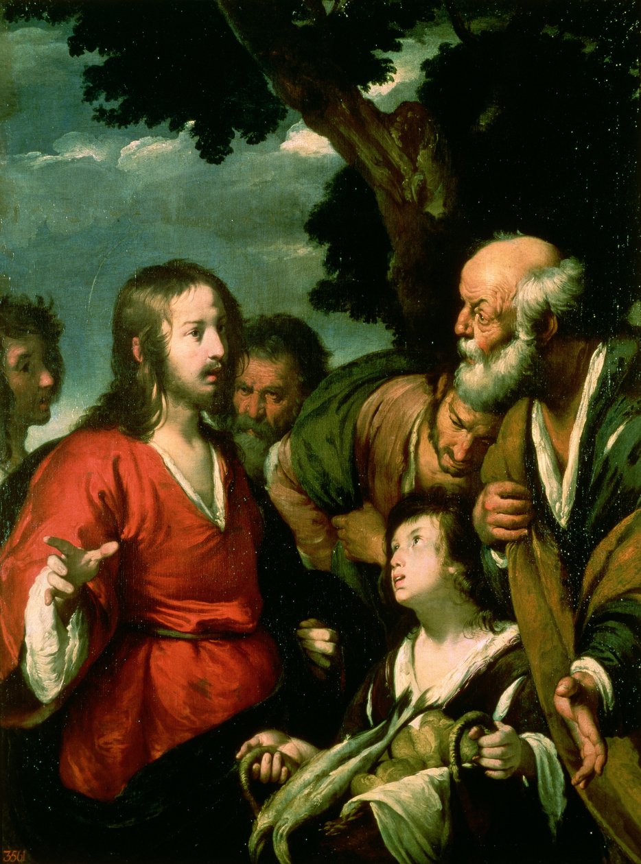 Miraklet med bröden och fiskarna, c.1630 av Bernardo Strozzi